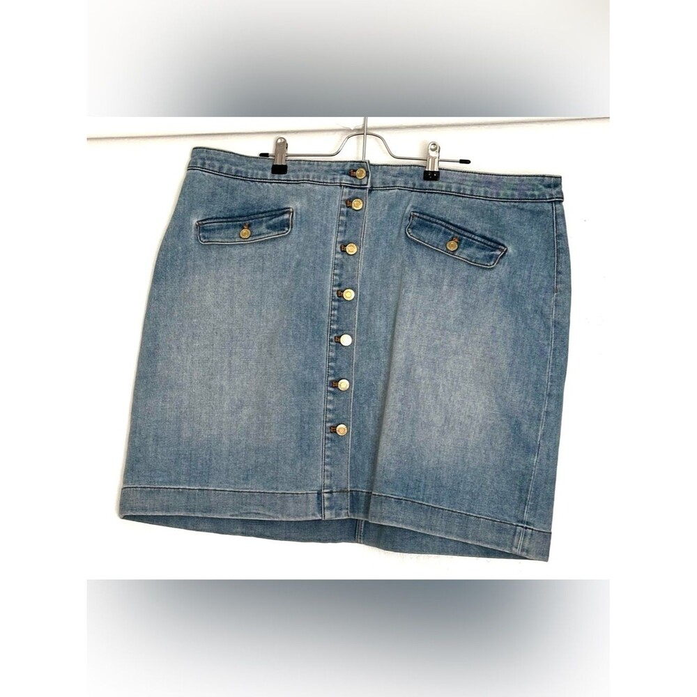 Talbots Salt Wash Denim A-Line Skirt Size 20WP Petite Plus